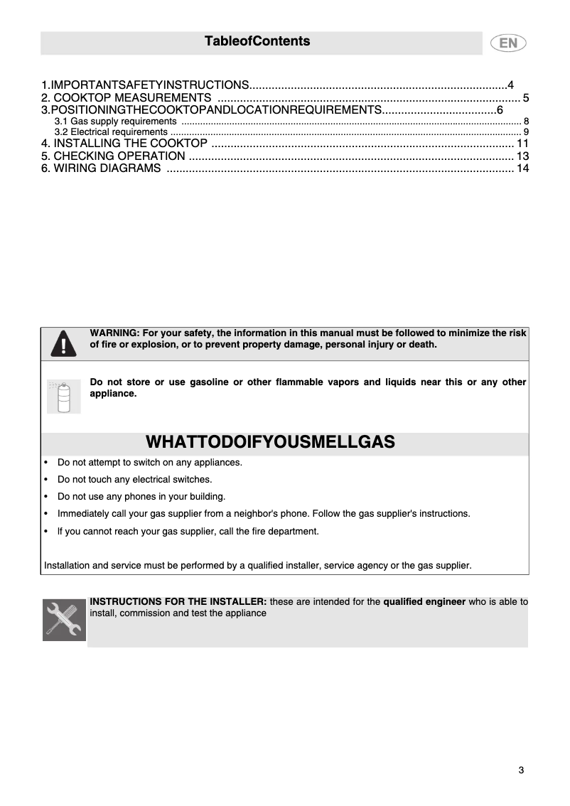 Page 1 de la notice Manuel utilisateur Smeg SR60GHU3