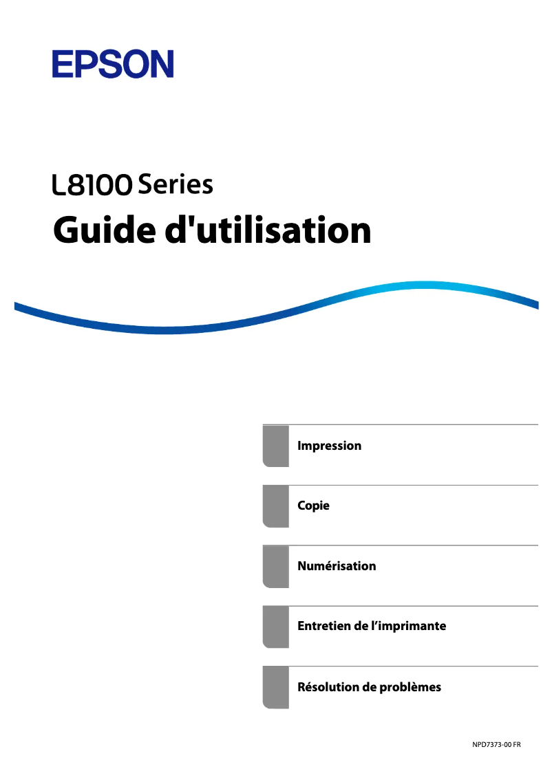 Page n°1 - Manuel utilisateur Epson EcoTank L8100