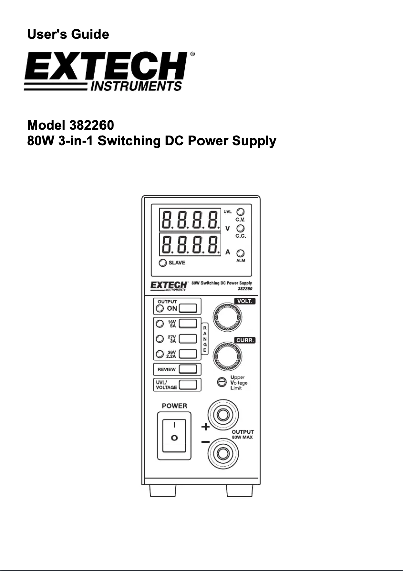 Page 1 de la notice Manuel utilisateur Extech 382260