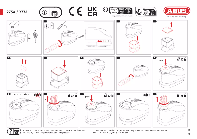 Page n°1 - Manuel utilisateur Abus 277A