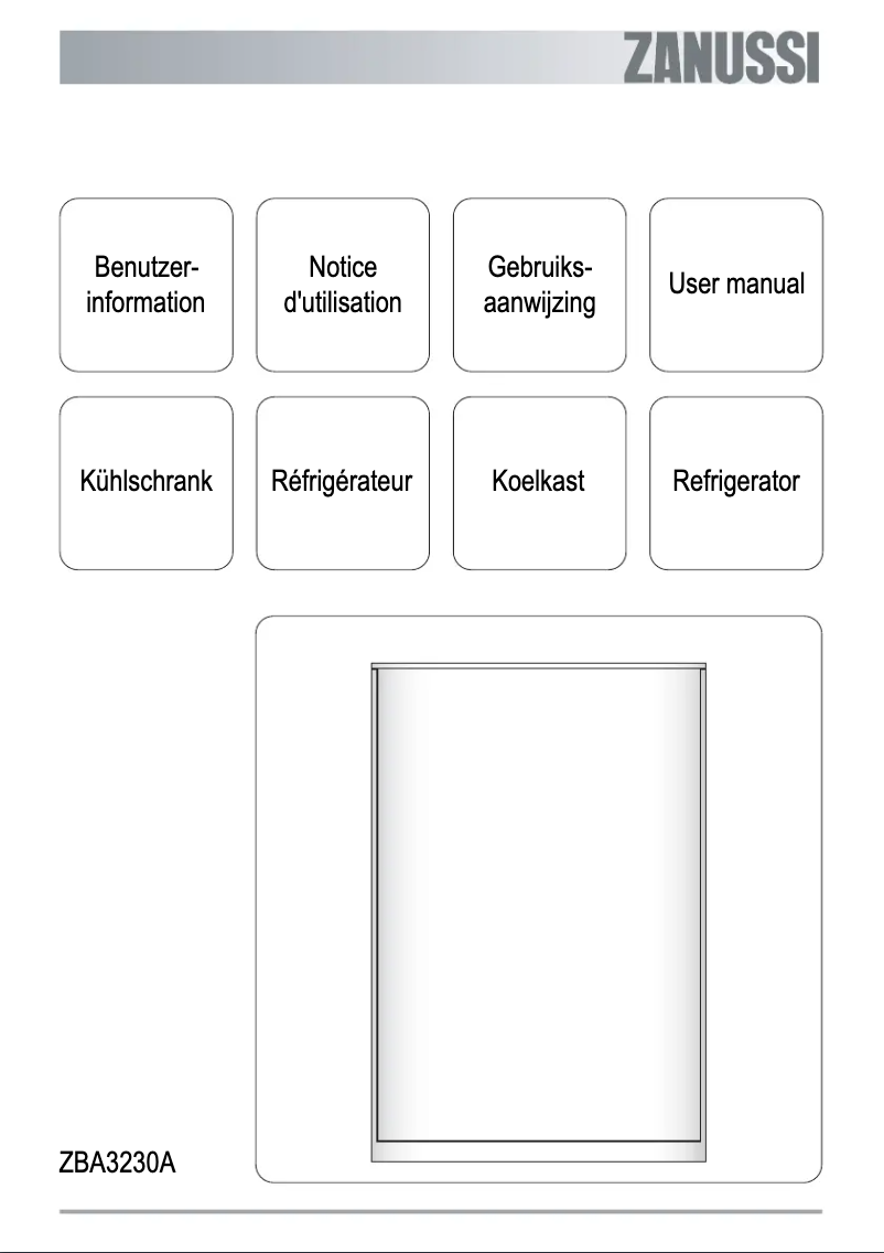 Page n°1 - Manuel utilisateur Zanussi ZBA 3230