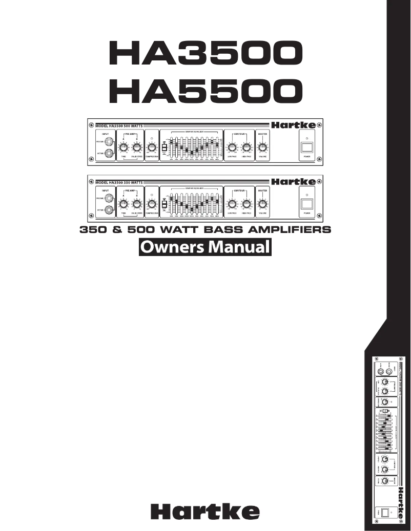 Page n°1 - Manuel utilisateur Hartke HA5500c