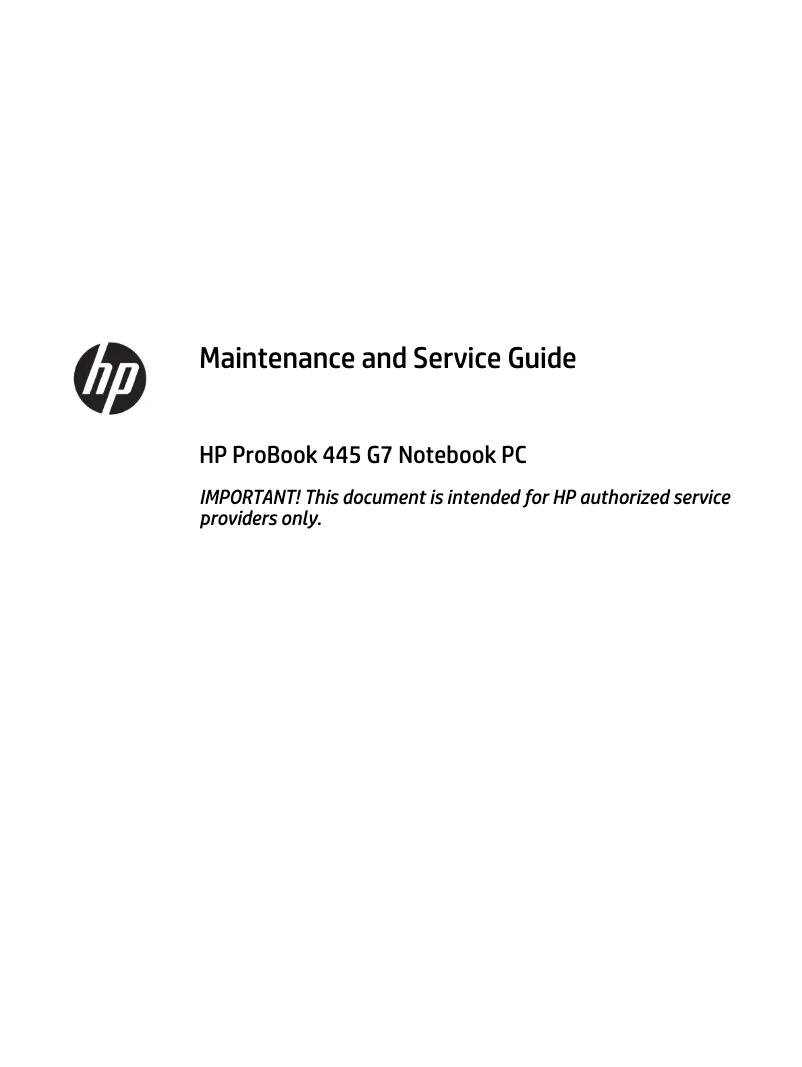 Page 1 of the manual User Manual HP ProBook 445 G7