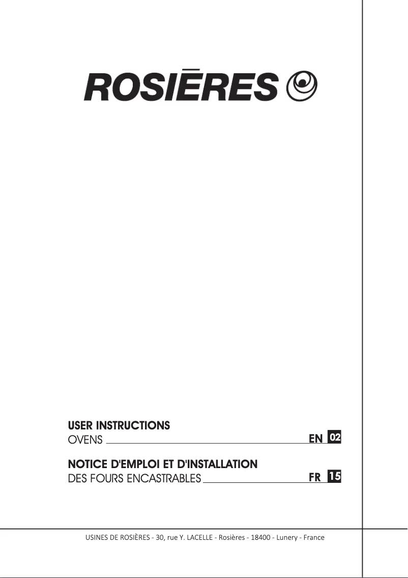 Page n°1 - Mode d'emploi Rosieres RFS 6571 IN/E
