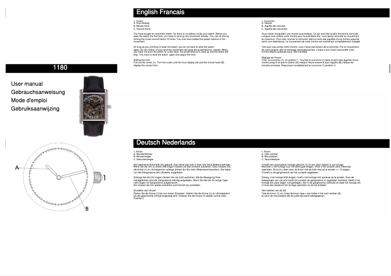 Page n°1 - Manuel utilisateur Davis 1180