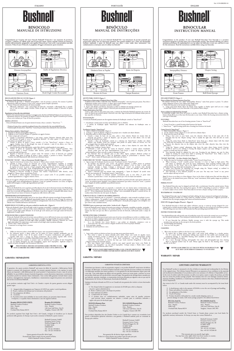 Page 1 de la notice Manuel utilisateur Bushnell H2O 10x25
