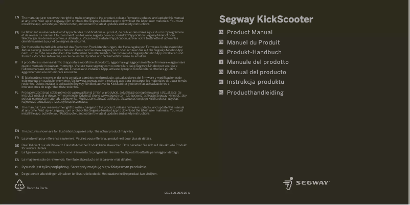 Page n°1 - Manuel utilisateur Segway Ninebot KickScooter P65