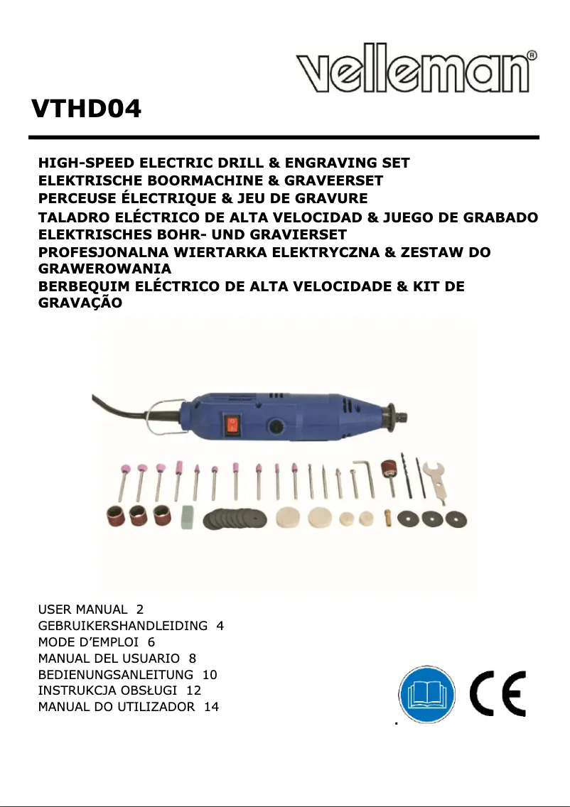 Page 1 de la notice Manuel utilisateur Velleman VTHD04