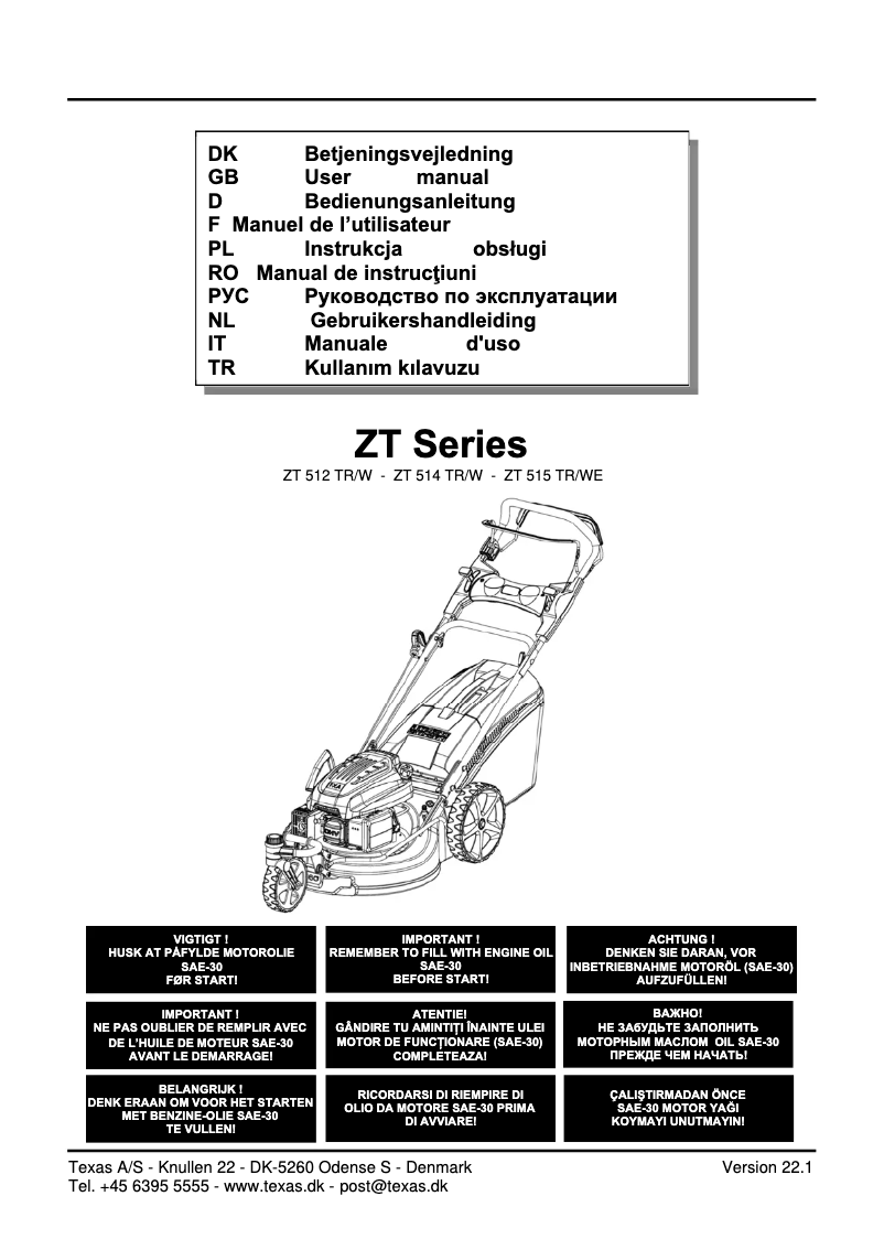 Image de la première page du manuel de l'appareil ZT 514 TR/W