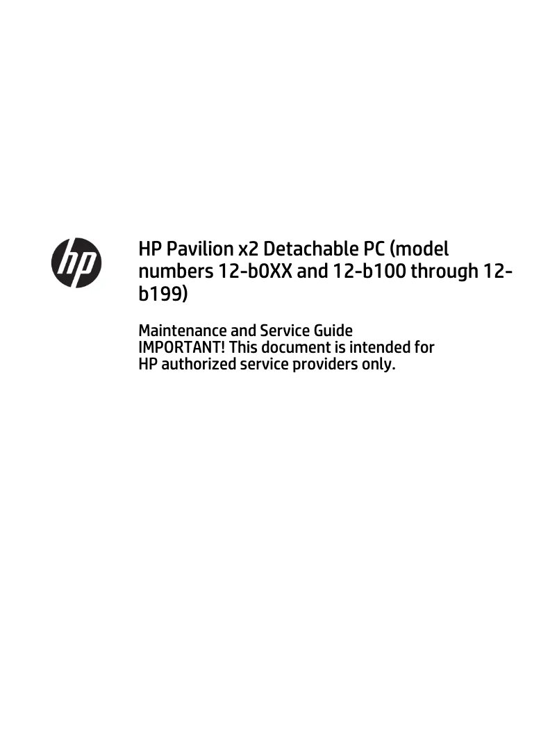 Page 1 de la notice Manuel d'utilisation et d'entretien HP Pavilion x2