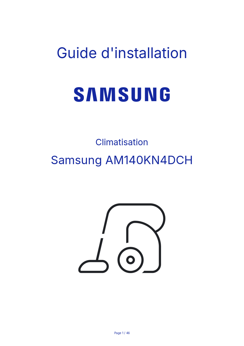 Page n°1 - Guide d'installation Samsung AM140KN4DCH