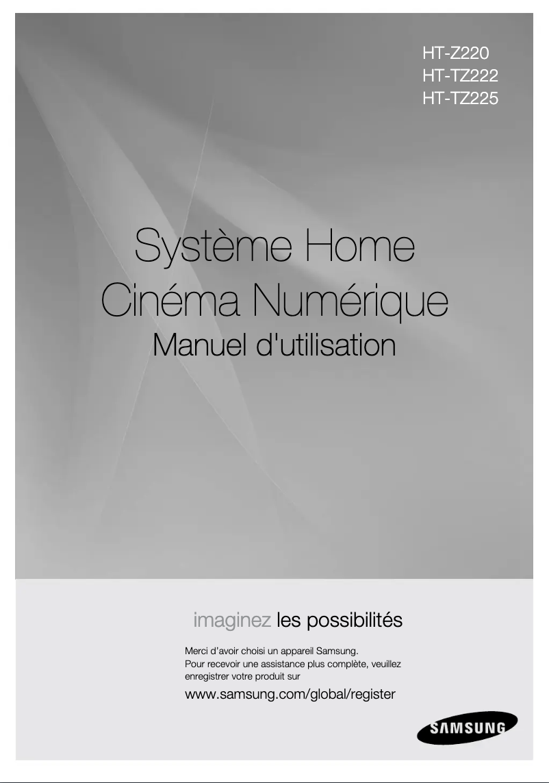 Page 1 de la notice Manuel utilisateur Samsung HT-TZ225
