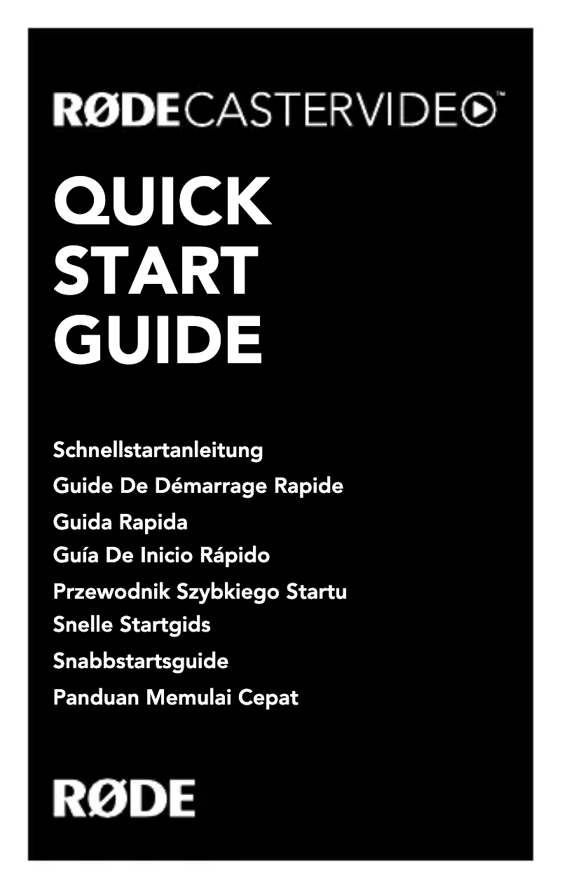 Page 1 de la notice Manuel utilisateur Røde RØDECaster Video