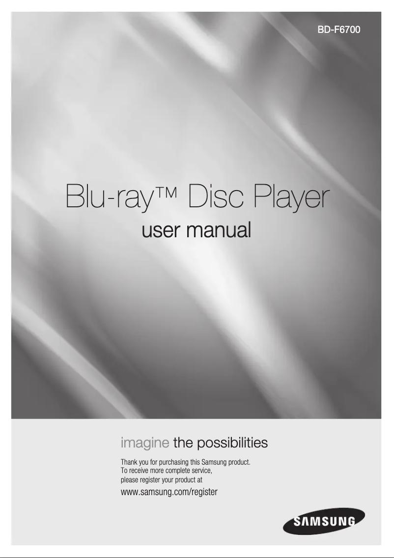 Page n°1 - Manuel utilisateur Samsung BD-F6700