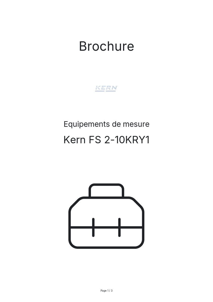 Page n°1 - Brochure Kern FS 2-10KRY1