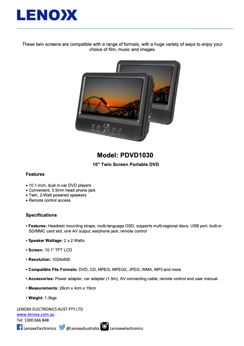 Image de la première page du manuel de l'appareil PDVD1030