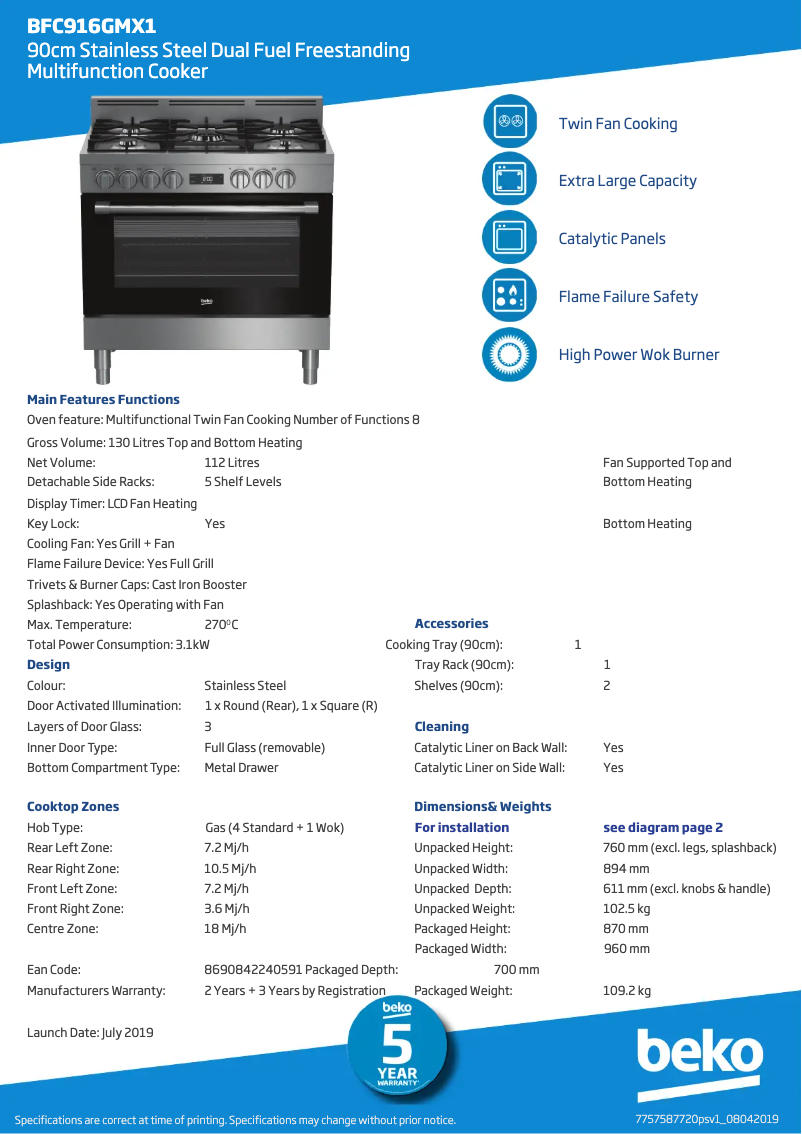 Image de la première page du manuel de l'appareil BFC916GMX1