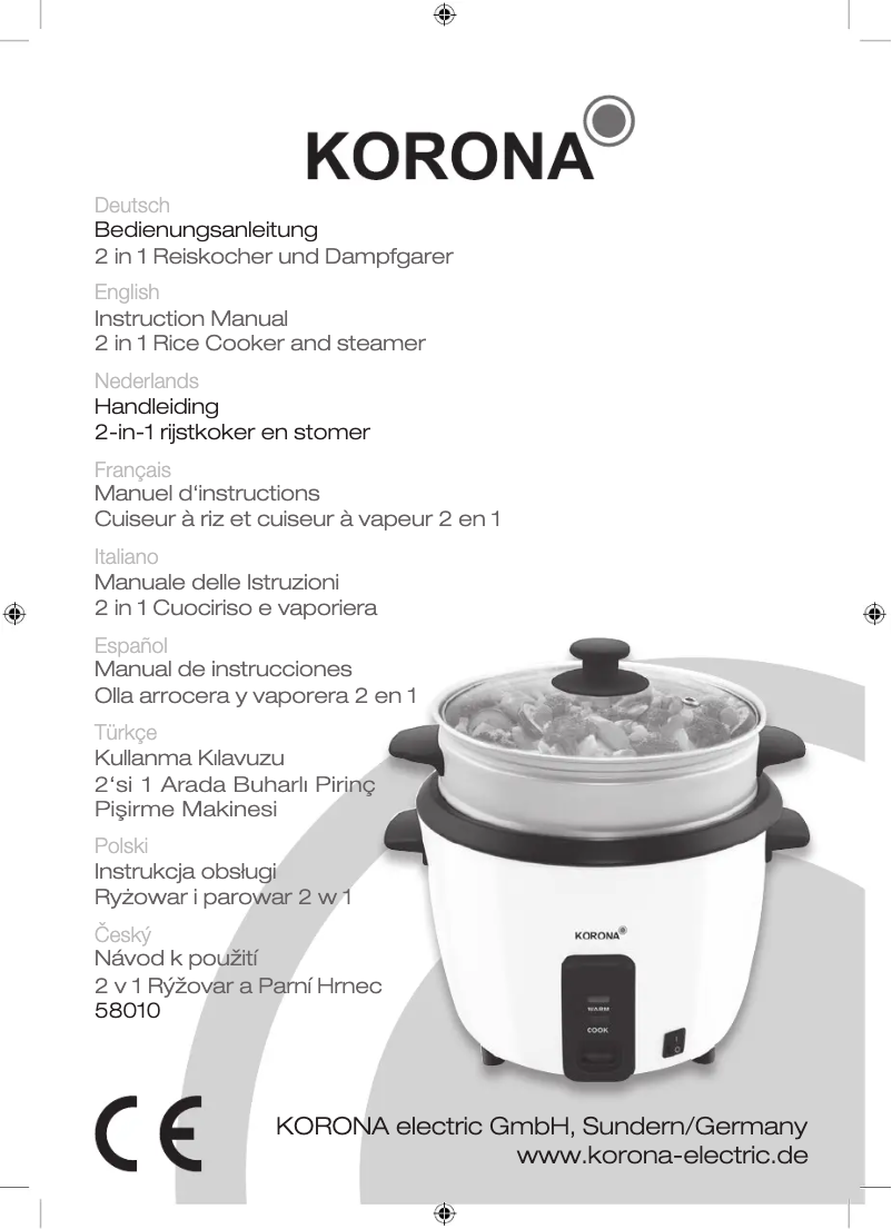 Page 1 de la notice Manuel utilisateur Korona 58010