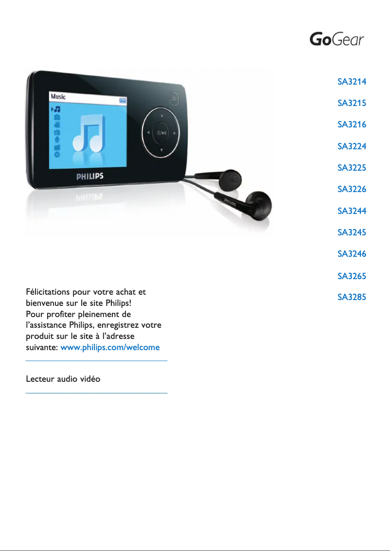 Page n°1 - Manuel utilisateur Philips GoGear SA3245