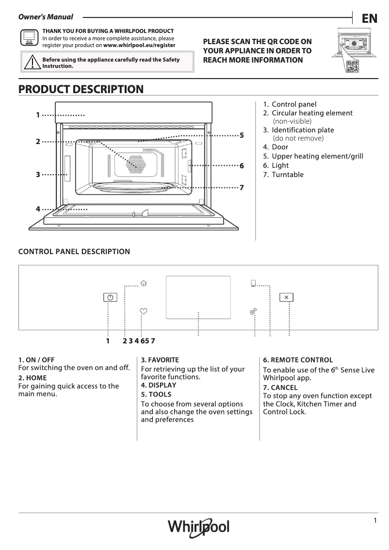Page n°1 - Manuel utilisateur Whirlpool W9 MD260 BSS