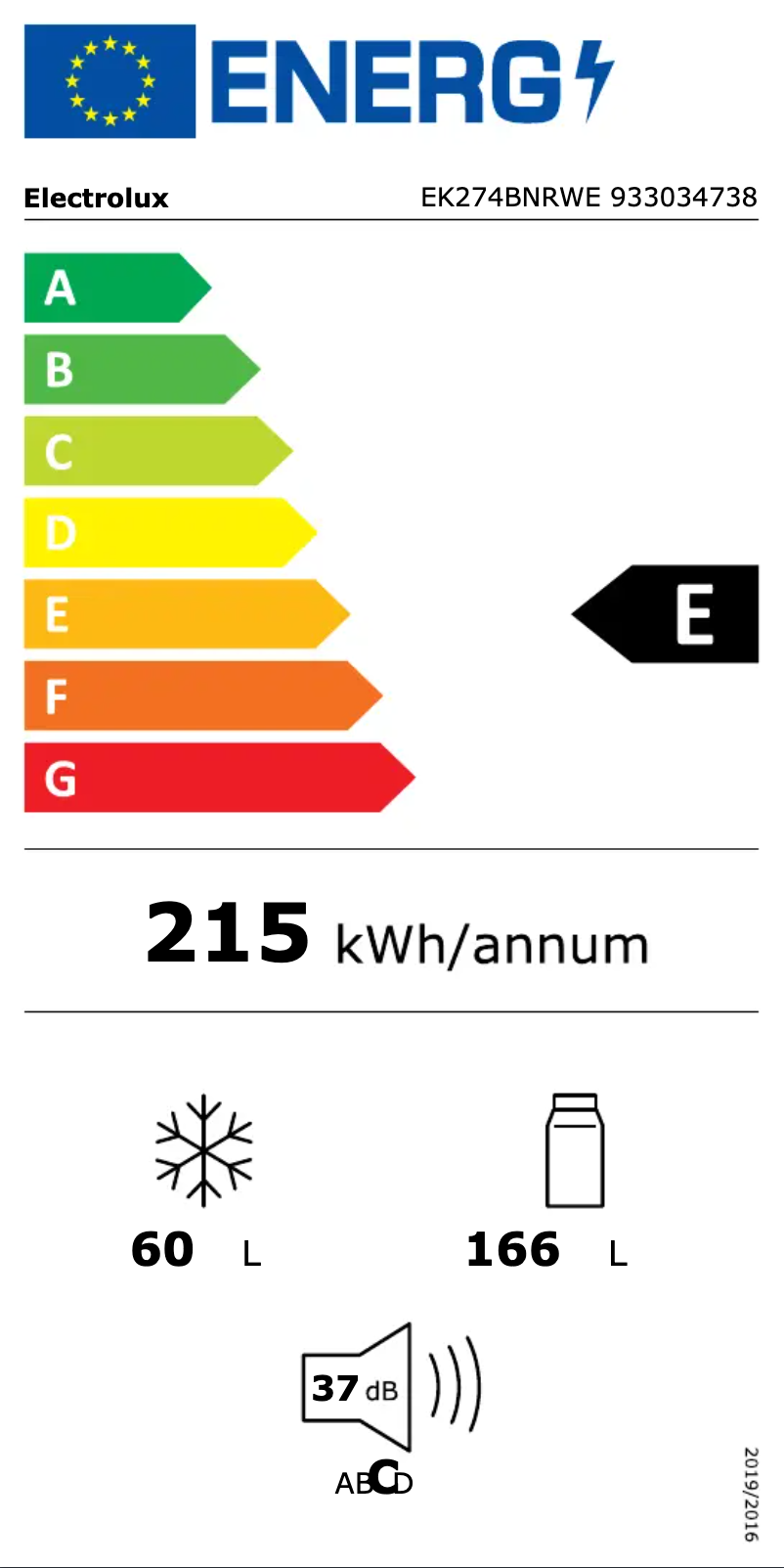 Image de la première page du manuel de l'appareil EK274BNRWE