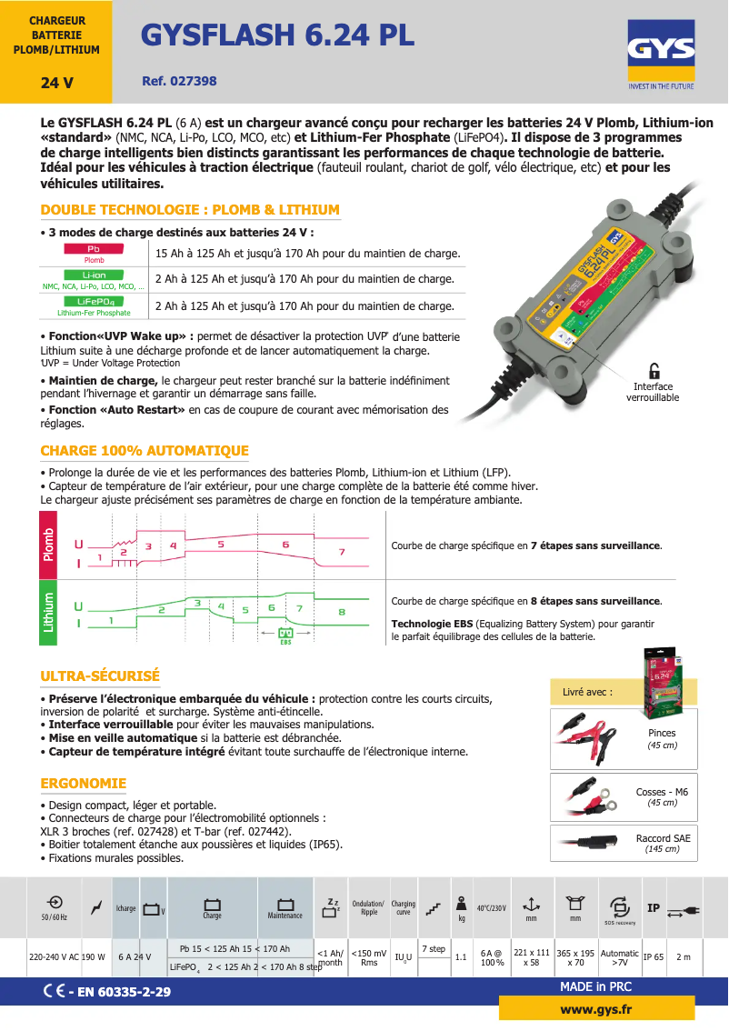 Image de la première page du manuel de l'appareil Gysflash 6.24 PL
