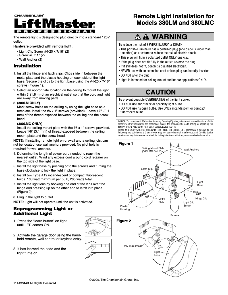 Image de la première page du manuel de l'appareil 380LMC