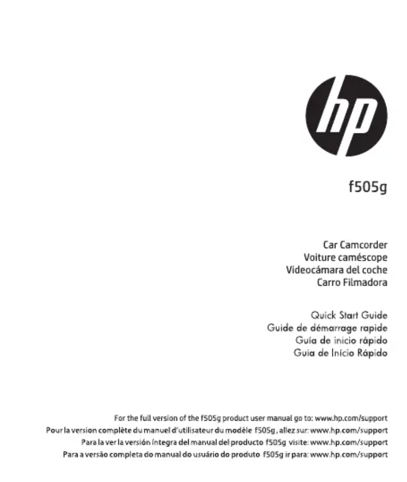 Page n°1 - Guide de démarrage rapide HP F505g