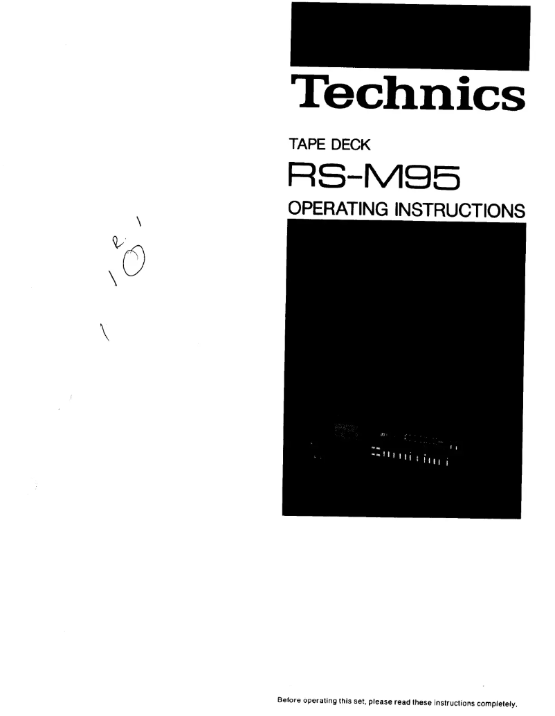 Page 1 de la notice Manuel utilisateur Technics RS-M95