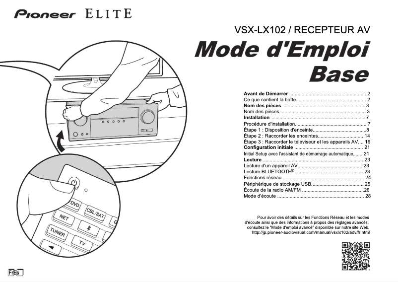 Image de la première page du manuel de l'appareil VSX-LX102