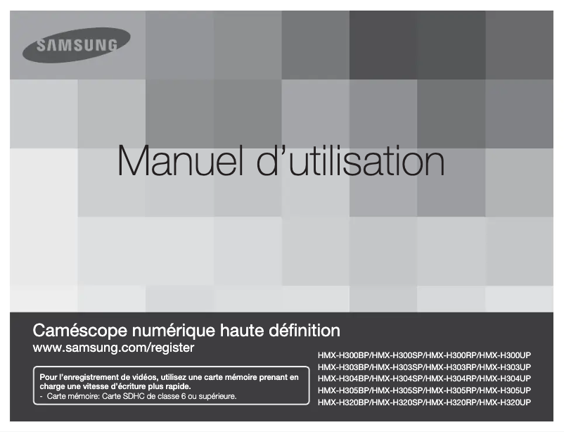 Page 1 de la notice Manuel utilisateur Samsung HMX-H300BP