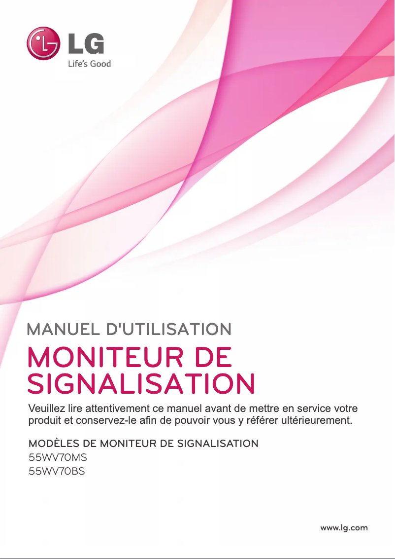 Page n°1 - Manuel utilisateur LG 55WV70MS