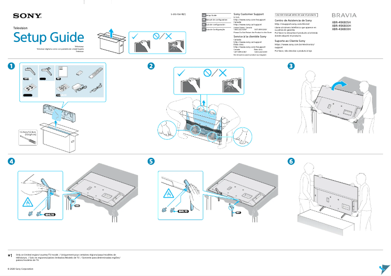 Page n°1 - Guide d'installation Sony Bravia XBR-49X800H