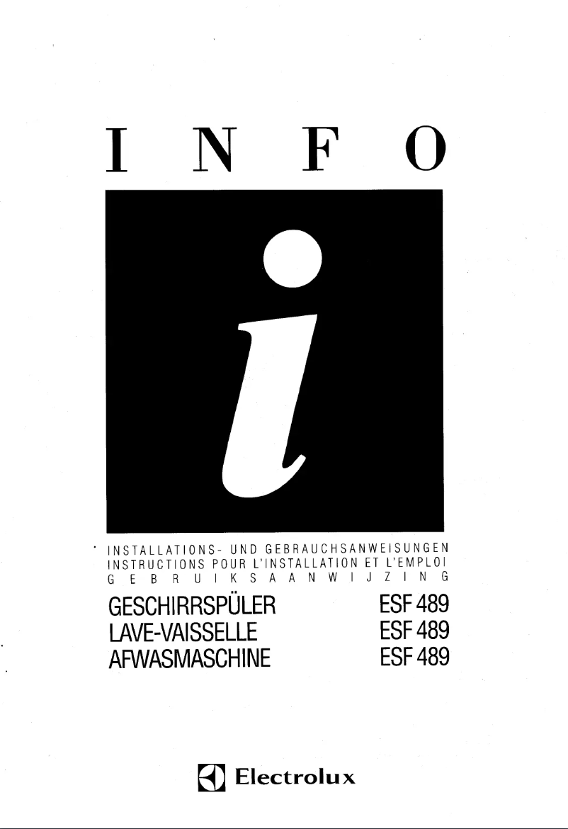 Page n°1 - Manuel utilisateur Electrolux ESF 489