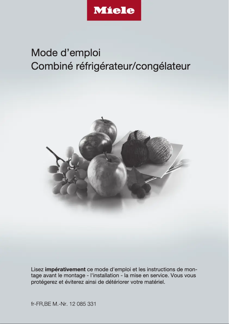 Page 1 de la notice Fiche technique Miele KFN 4374 ED