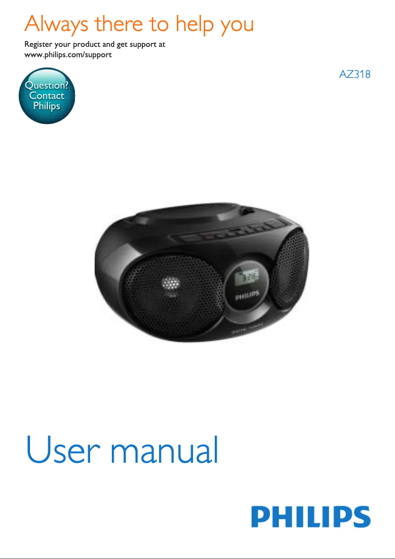 Page 1 de la notice Manuel utilisateur Philips AZ318