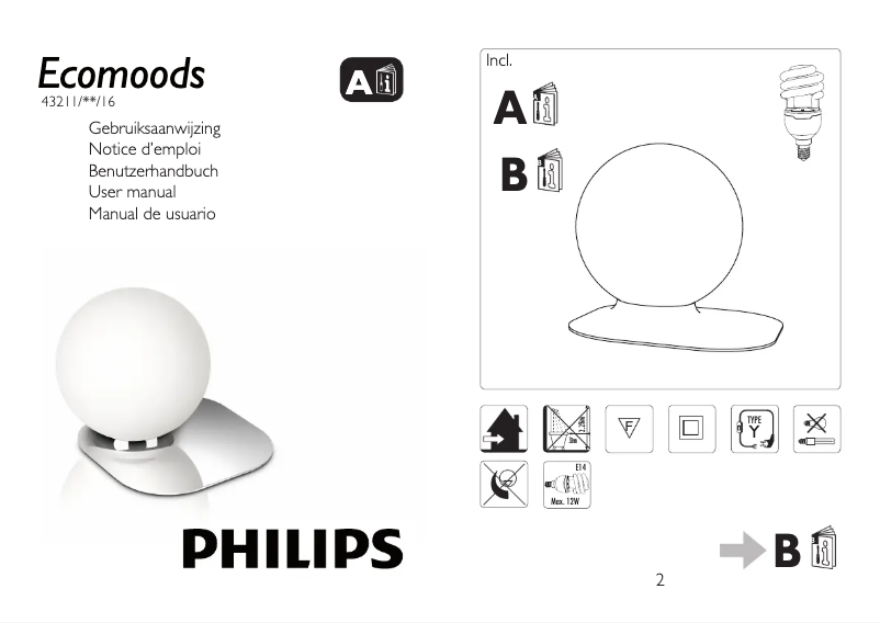 Page 1 de la notice Manuel utilisateur Philips Ecomoods 432111116