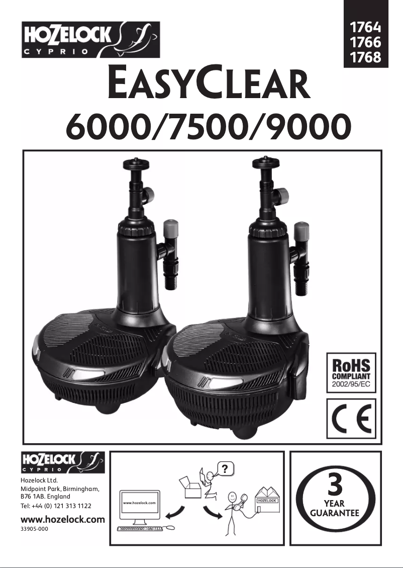 Page 1 de la notice Manuel utilisateur Hozelock EasyClear 7500