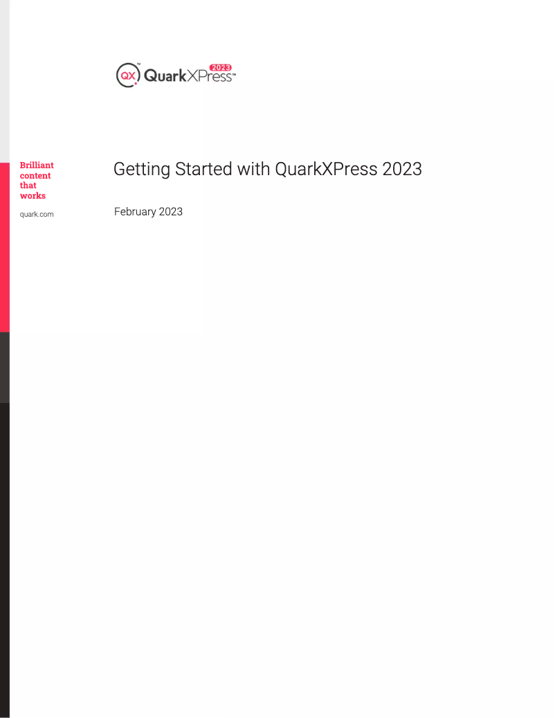Page n°1 - Guide de démarrage rapide Quark QuarkXPress 2023