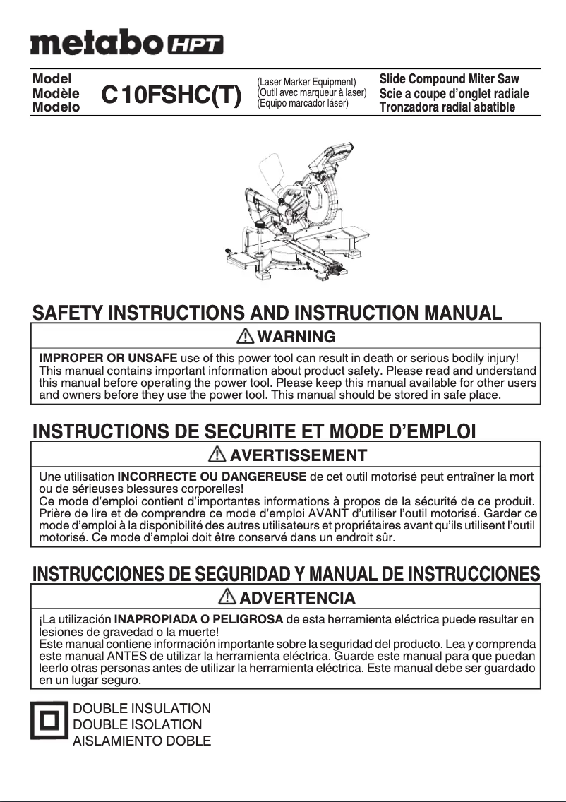 Image de la première page du manuel de l'appareil C10FSHCT
