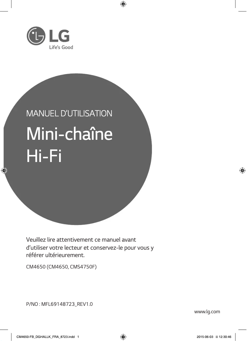 Page 1 de la notice Manuel utilisateur LG CM4650