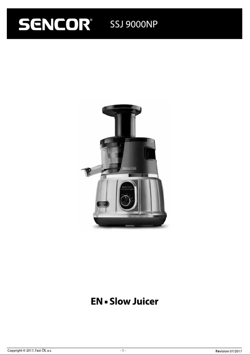 Page n°1 - Manuel utilisateur Sencor SSJ 9000NP
