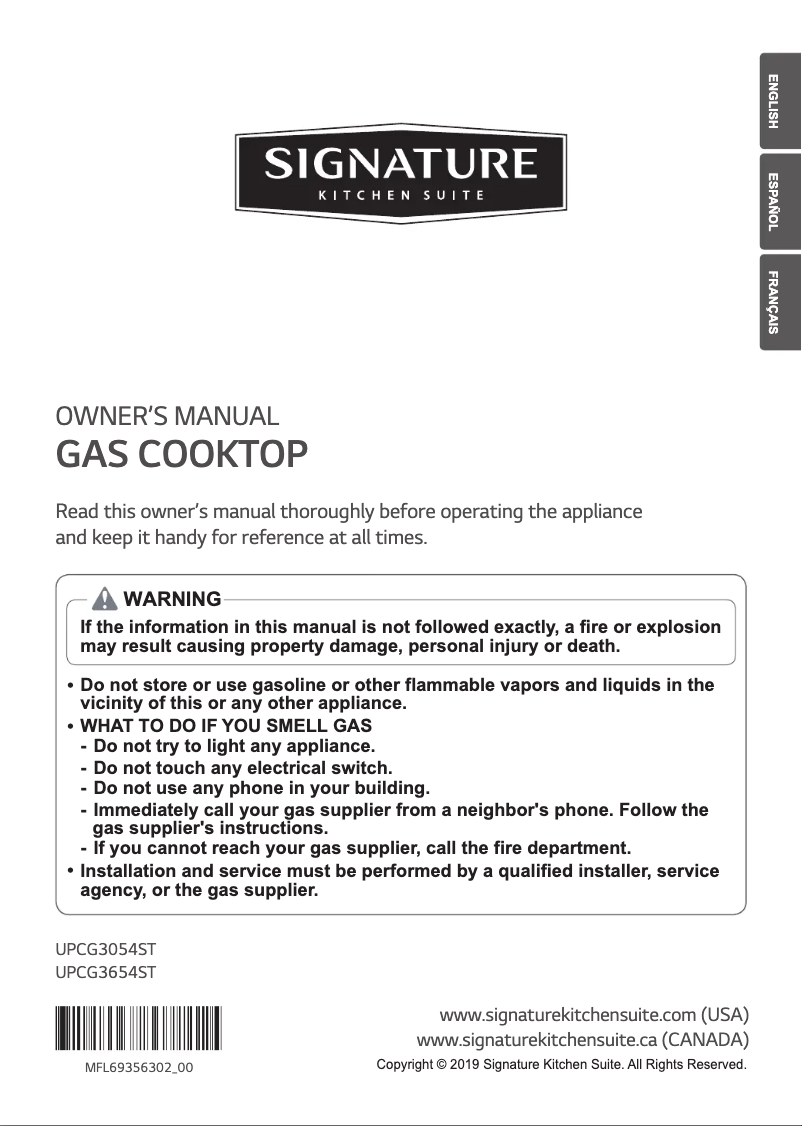 Page n°1 - Manuel utilisateur LG UPCG3054ST