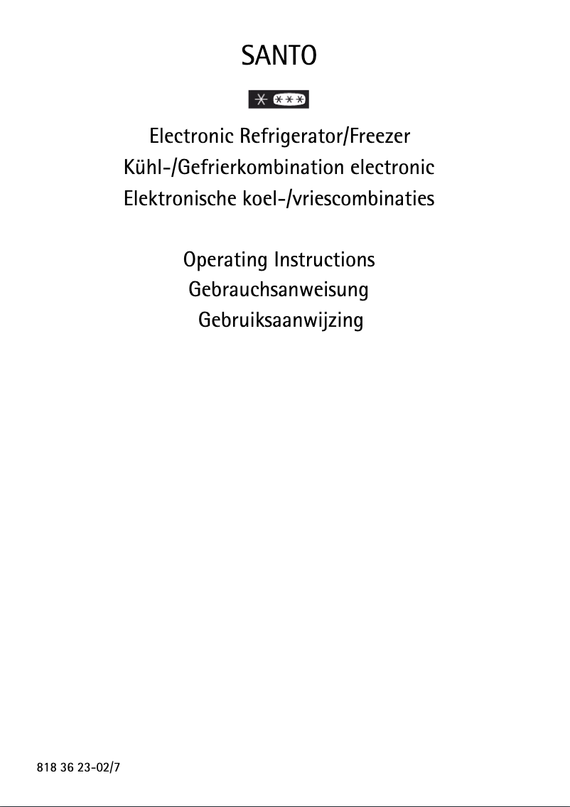 Page 1 de la notice Manuel utilisateur AEG S 70358 KG
