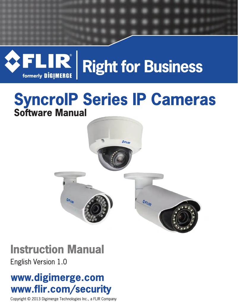 Page 1 de la notice Manuel utilisateur FLIR SyncroIP DNE12TL22