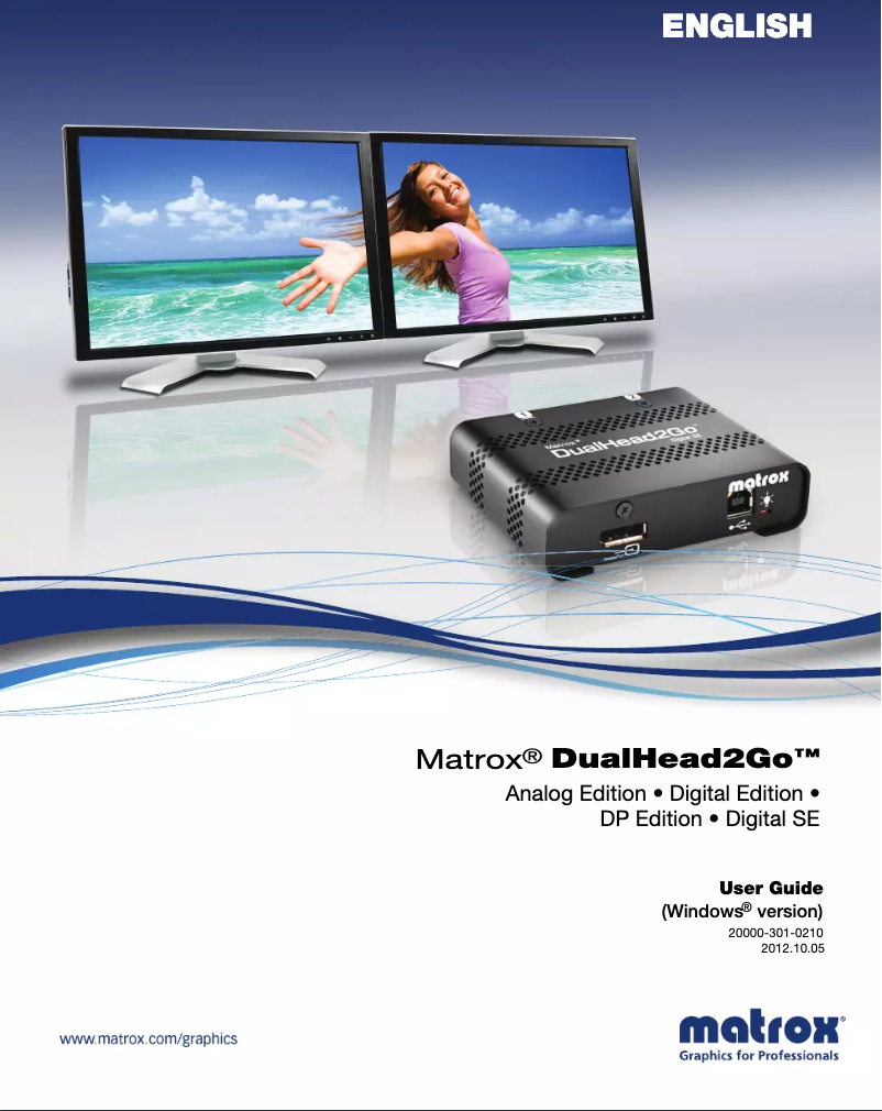 Page n°1 - Manuel utilisateur Matrox DualHead2Go