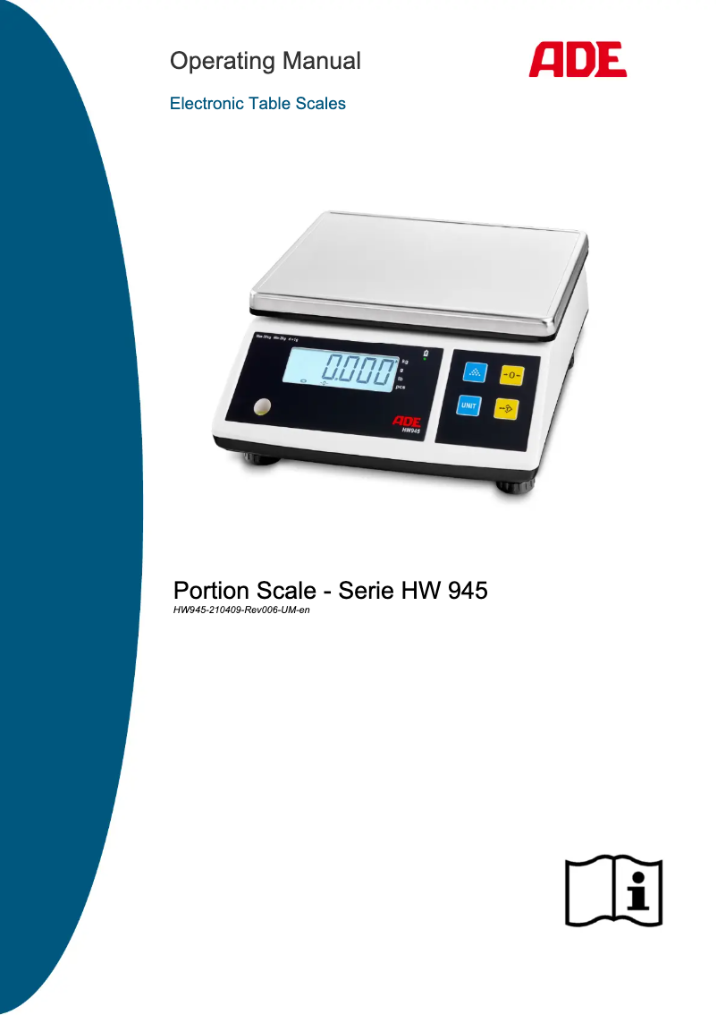 Page 1 de la notice Manuel utilisateur ADE HW 945