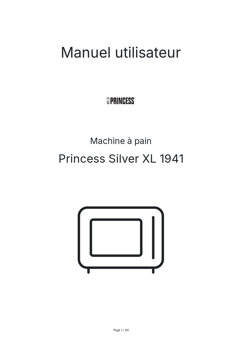 Page n°1 - Manuel utilisateur Princess Silver XL 1941