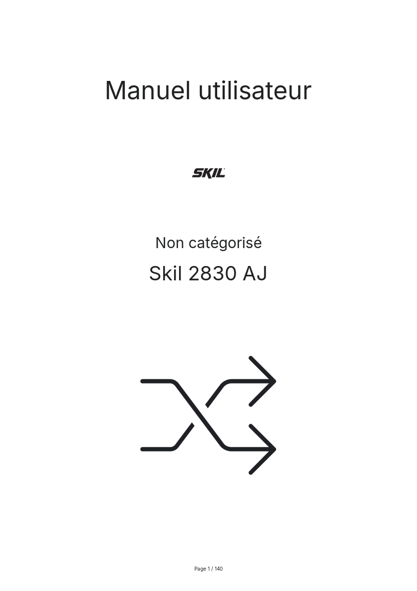 Image de la première page du manuel de l'appareil 2830 AJ