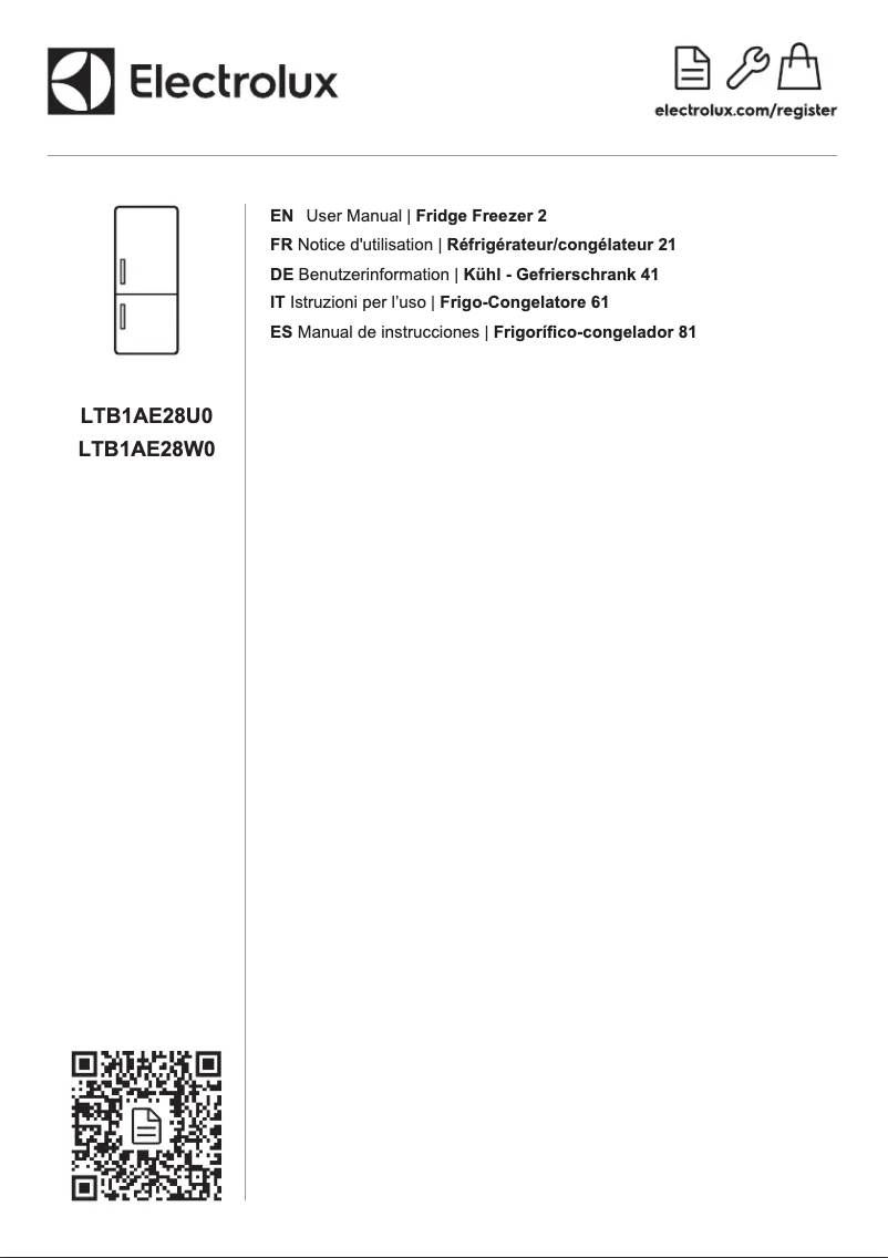 Page 1 de la notice Manuel utilisateur Electrolux LTB1AE28W0